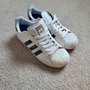 Adidas Superstar White Sneakers with Camo Stripes